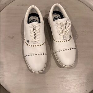GFore White Studded Golf Shoes